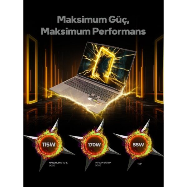 Game Garaj Slayer R9T-5060 C7 AMD Ryzen 9 8945HX 16GB 1TB SSD RTX5060 Freedos 16″ Taşınabilir Bilgisayar