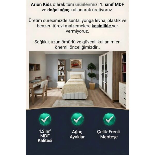 Kids Nefes Çalışma Masası | MDF | Genç Odası – Çocuk Odası İçin Modern ve Dayanıklı Çalışma Masası