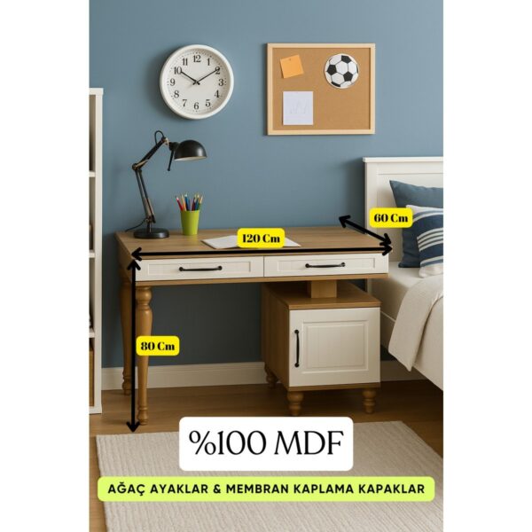 Kids Nefes Çalışma Masası | MDF | Genç Odası – Çocuk Odası İçin Modern ve Dayanıklı Çalışma Masası