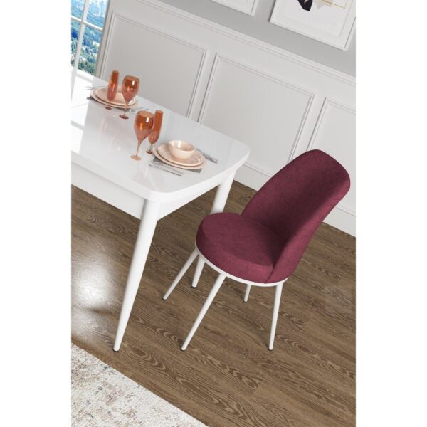 Concept Han Serisi 70 x 114 Cm, Açılabilir Mdf Mutfak Masa Takımı, Beyaz Masa ve 4 Sandalye