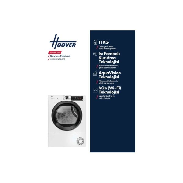 Hoover HREH 11A2TBE-17 11 kg Wi-Fi Bağlantılı Isı Pompalı Kurutma Makinesi