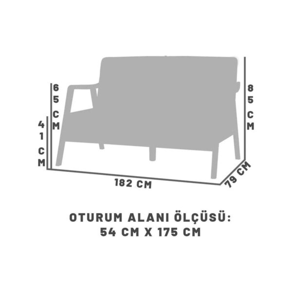 Zem Sevilla Bohem Üçlü Kanepe Natürel Ahşap, Kırık Beyaz