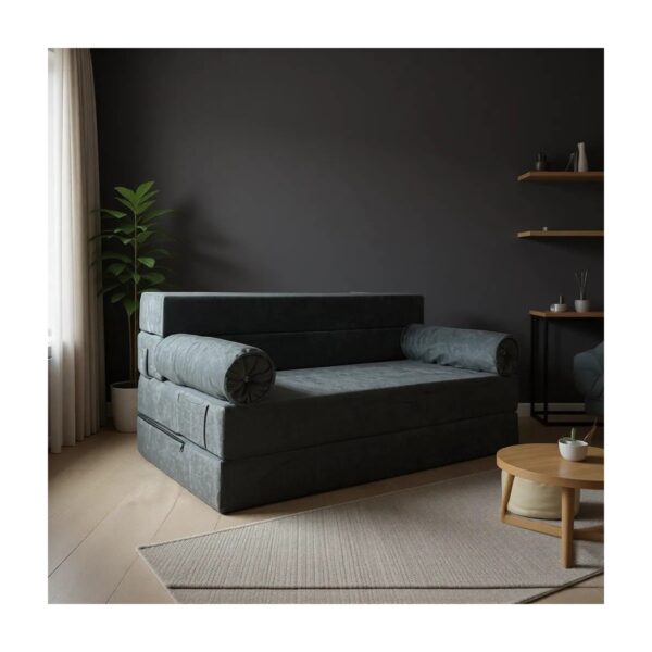 Minness Katlanır Koltuk Yataklı Açık Gri Mikrofiber Kumaş 120*200 cm Ergonomik Tasarım