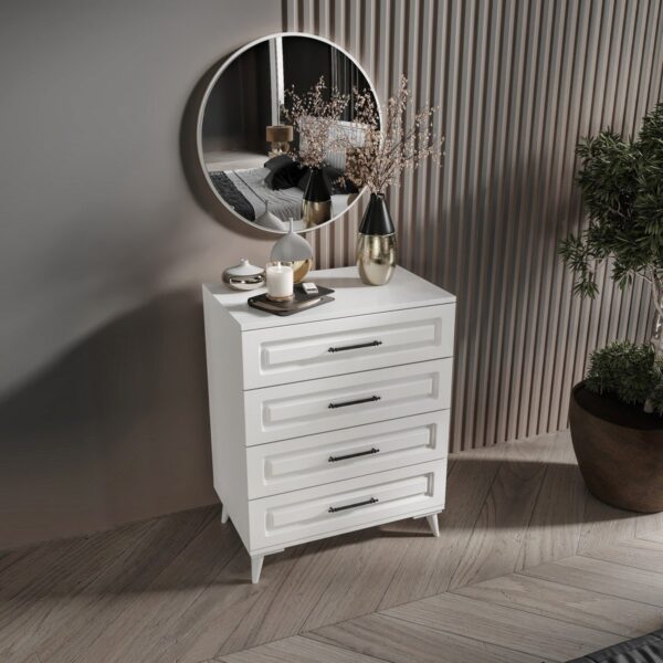 Guneystore Ücretsiz Montaj – %100 MDF Gözde 6 Kapaklı Beyaz Yatak Odası Takımı