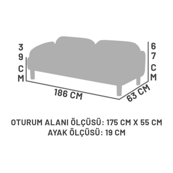 Zem Ramos Bohem Üçlü Kanepe, Açık Krem