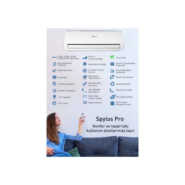 E.C.A. Spylos Pro ESA1512A100 A++ 12000 BTU Inverter Duvar Tipi Klima