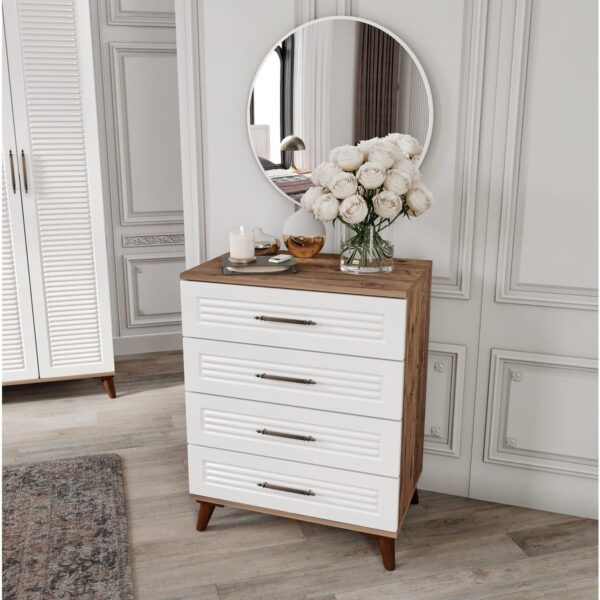 Macera Mobilya Paris 6 Kapaklı Komple Mdf Beyaz Yatak Odası Takımı