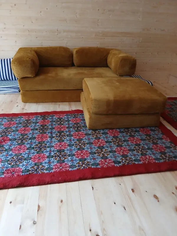 MONAMI Dechome Yeny Fitilli Kadife | Köşe Koltuk | 160X160 Köşe Takımı | Modüler Köşe Takımı | Yataklı L Koltuk | Fitilli Kadife