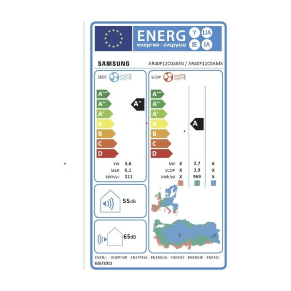 Samsung AR40F12C0AM/SK 12000 Btu A++ Enerji Sınıfı Beyaz Renkli Etkili Soğutmalı Inverter Split Klima