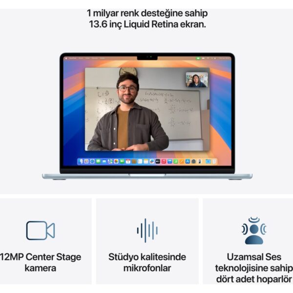 Apple MacBook Air M4 16GB 256GB SSD macOS 13″ Taşınabilir Bilgisayar Gök Mavisi MC6T4TU/A