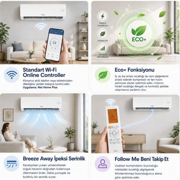 Kaira DTXR35A 12000 BTU/h A++ Wifi Inverter Duvar Tipi Klima (Montaj Dahil)