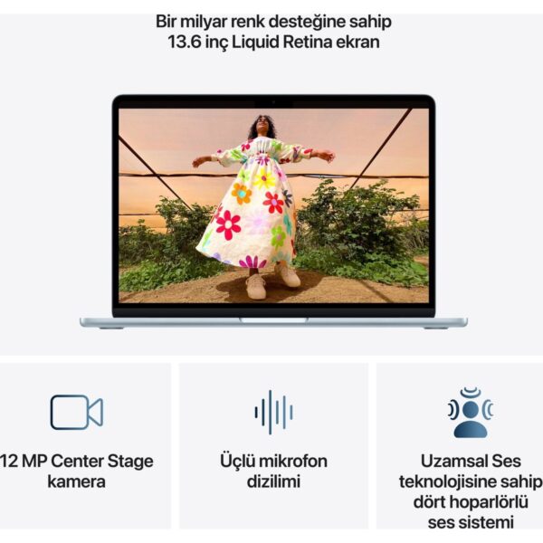 Apple MacBook Air M5 16GB 512GB SSD macOS 13″ Taşınabilir Bilgisayar Gök Mavisi MDHH4TU/A