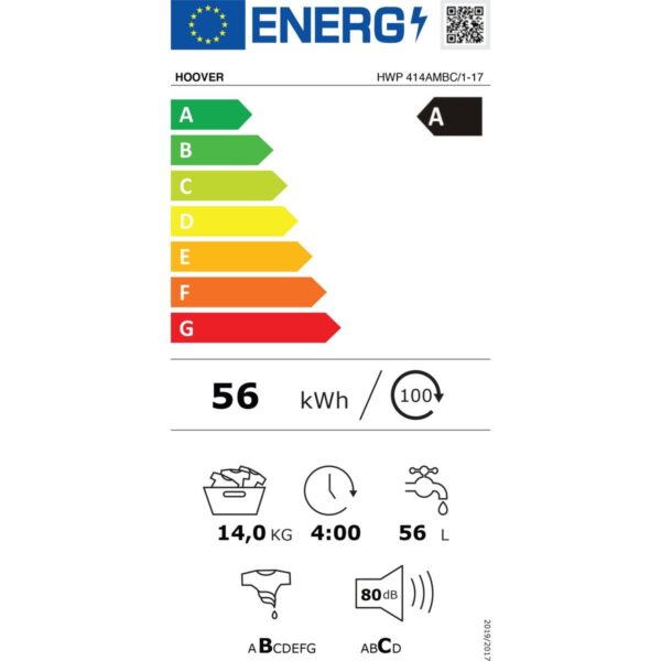 Hoover HWP 414AMBC/1-17 14 kg Wi-Fi Bağlantılı 1400 Devir Çamaşır Makinesi