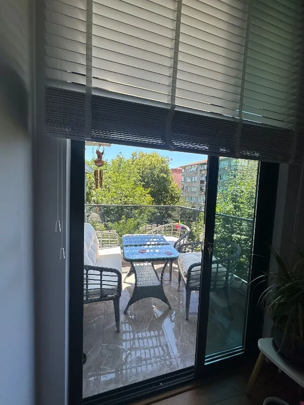 Kartepe 2 1 1 Rattan Bahçe Balkon Takımı,kahve Örgü/krem Kumaş