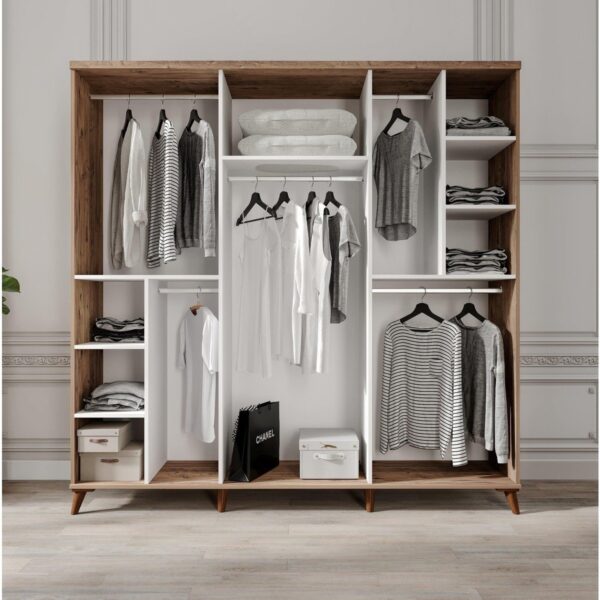 Macera Mobilya Paris 6 Kapaklı Komple Mdf Beyaz Yatak Odası Takımı
